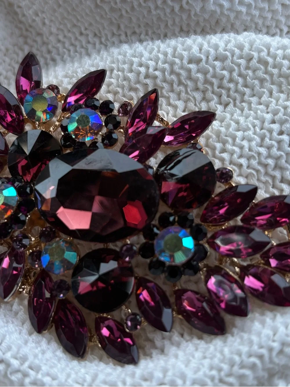 Purple Statement Crystal Brooch - Women Jewelry